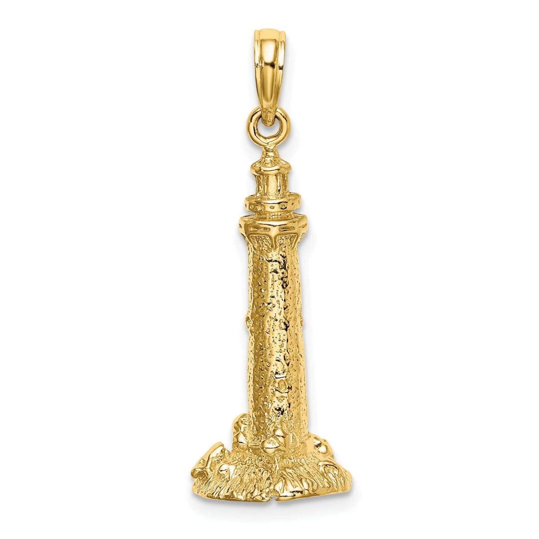 Lovely Rita's Pendants & Charms 14K Yellow Gold Polished Finish 3-D Fenwick Island Lighthouse, De Charm