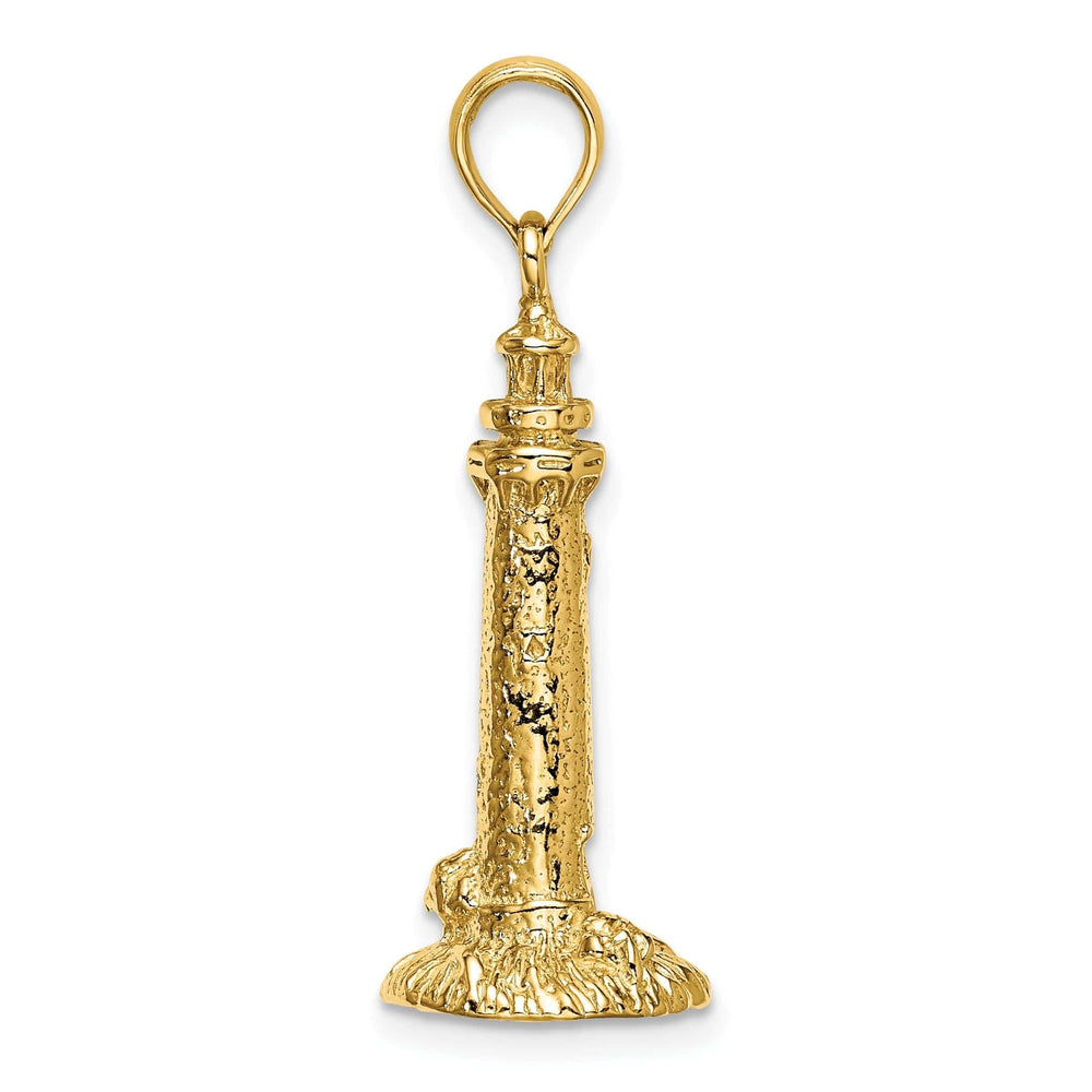 Lovely Rita's Pendants & Charms 14K Yellow Gold Polished Finish 3-D Fenwick Island Lighthouse, De Charm
