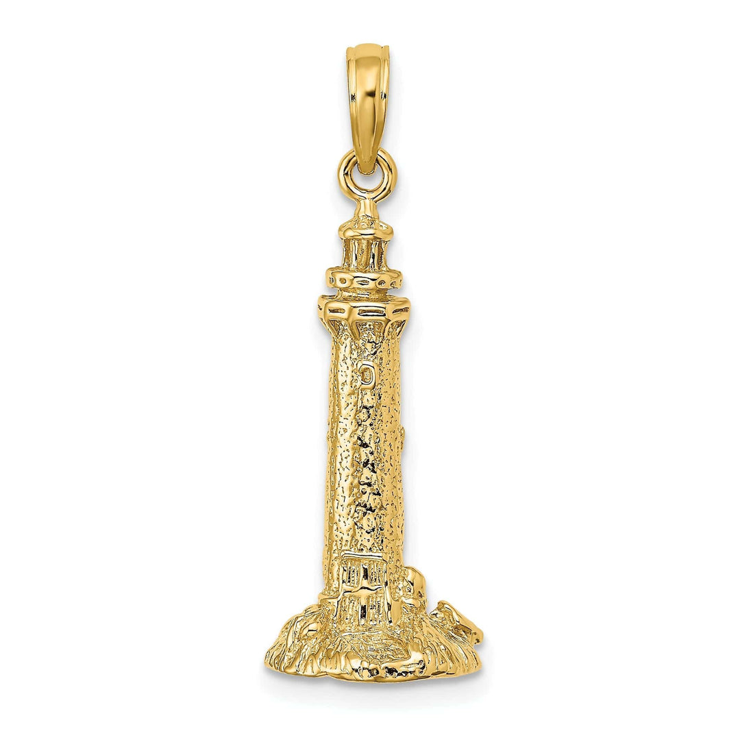 Lovely Rita's Pendants & Charms 14K Yellow Gold Polished Finish 3-D Fenwick Island Lighthouse, De Charm