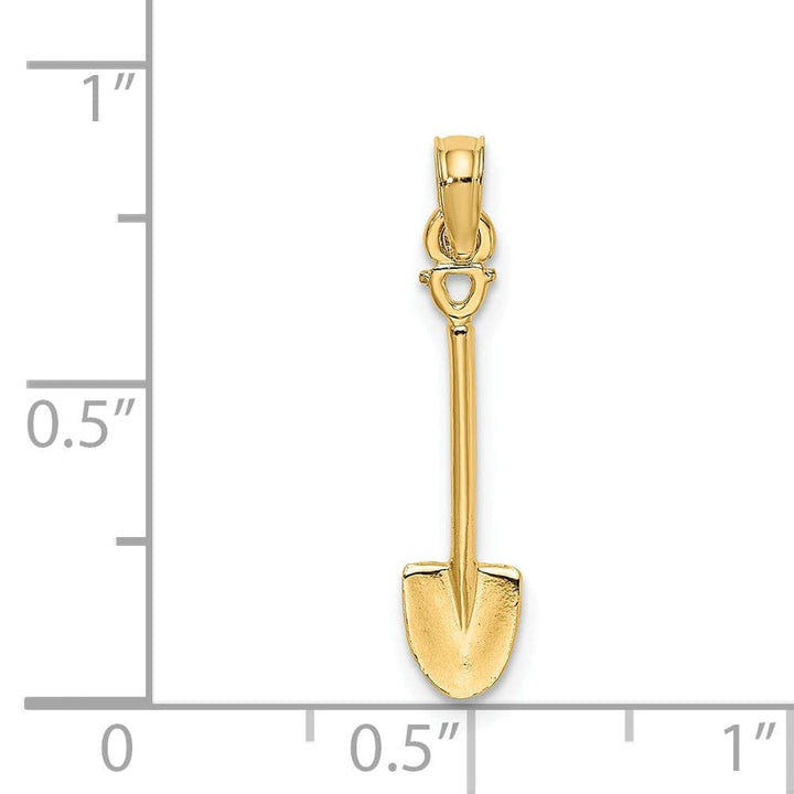 Lovely Rita's Pendants & Charms 14K Yellow Gold Polished Finish 3-D Garden Shovel Tool Charm Pendant