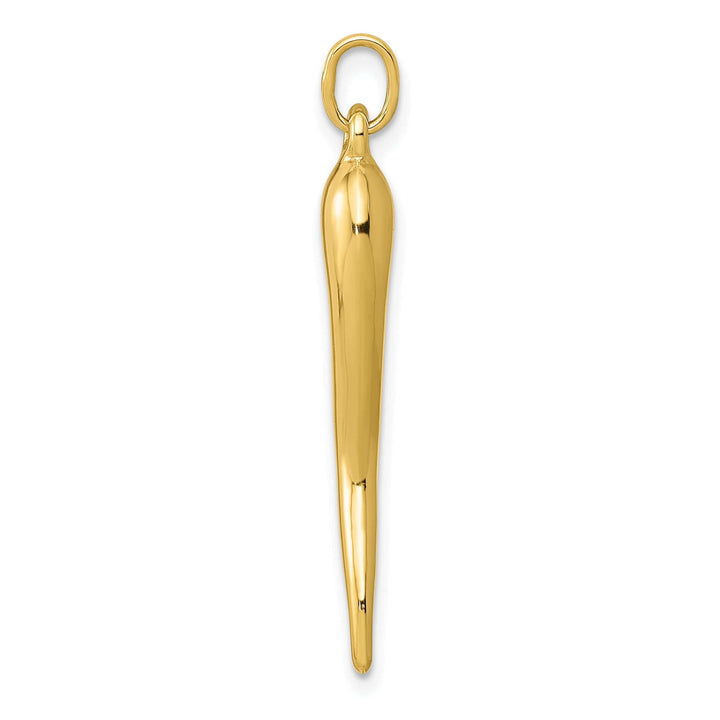 Lovely Rita's Pendants & Charms 14k Yellow Gold Polished Finish 3-D Italian Horn Charm Pendant