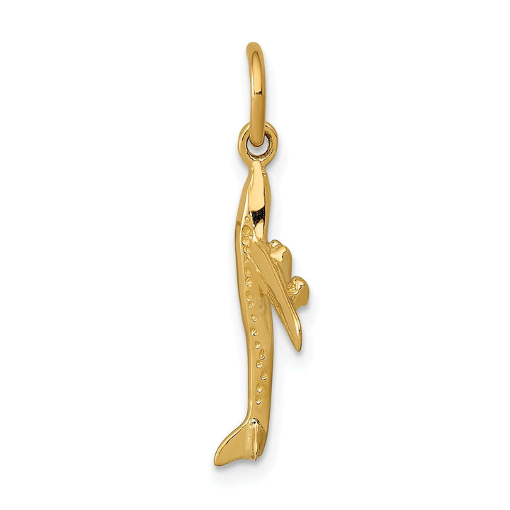 Lovely Rita's Pendants & Charms 14k Yellow Gold Polished Finish 3-D Jet Plane Cha