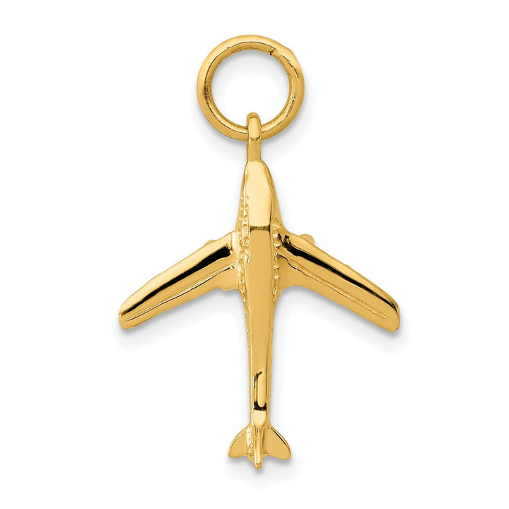 Lovely Rita's Pendants & Charms 14k Yellow Gold Polished Finish 3-D Jet Plane Cha