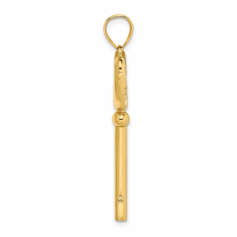 Lovely Rita's Pendants & Charms 14K Yellow Gold Polished Finish 3-D Key To My Heart Key Charm Pendant