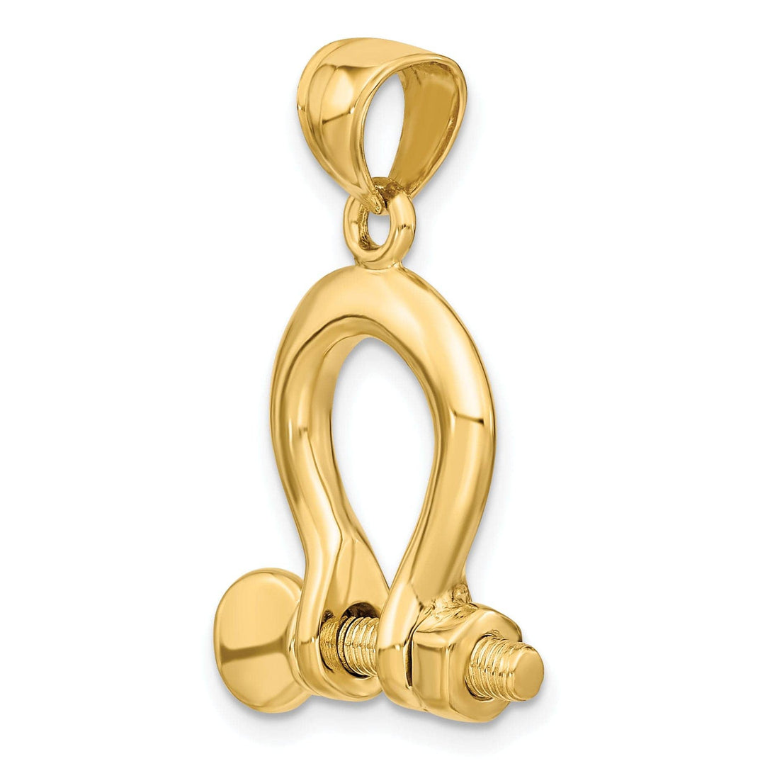 Lovely Rita's Pendants & Charms 14K Yellow Gold Polished Finish 3-D Large Moveable Ship Shackle Charm
