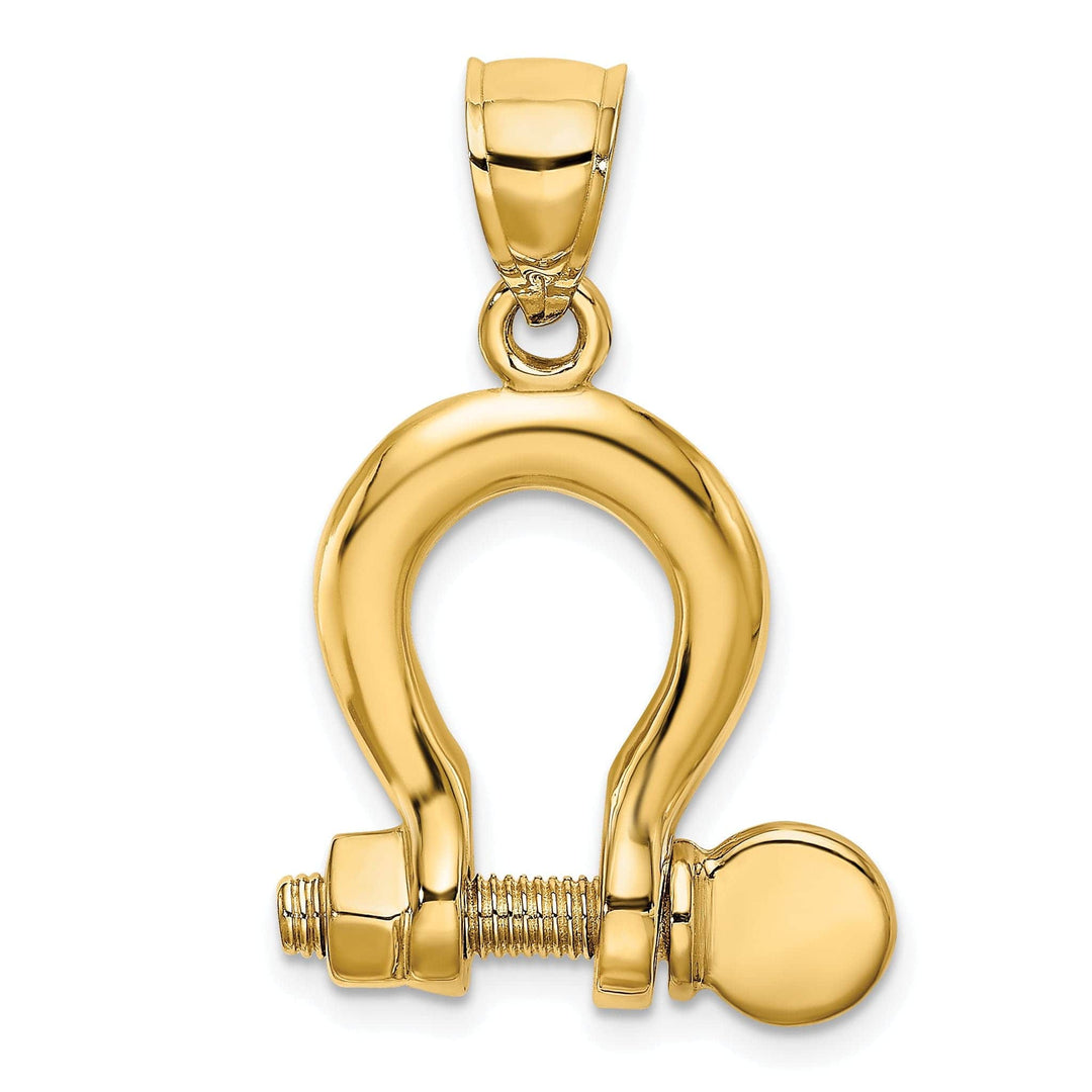 Lovely Rita's Pendants & Charms 14K Yellow Gold Polished Finish 3-D Large Moveable Ship Shackle Charm