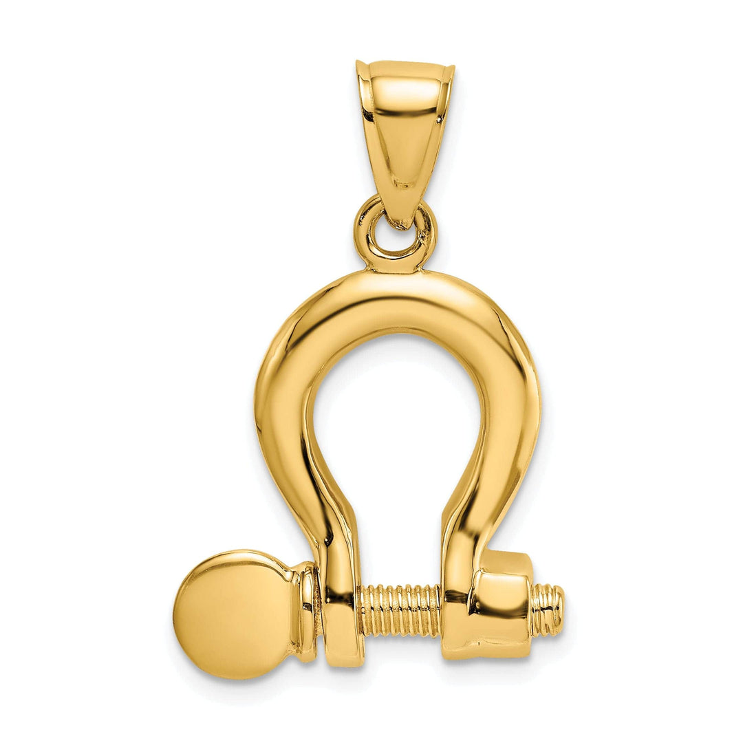 Lovely Rita's Pendants & Charms 14K Yellow Gold Polished Finish 3-D Large Moveable Ship Shackle Charm
