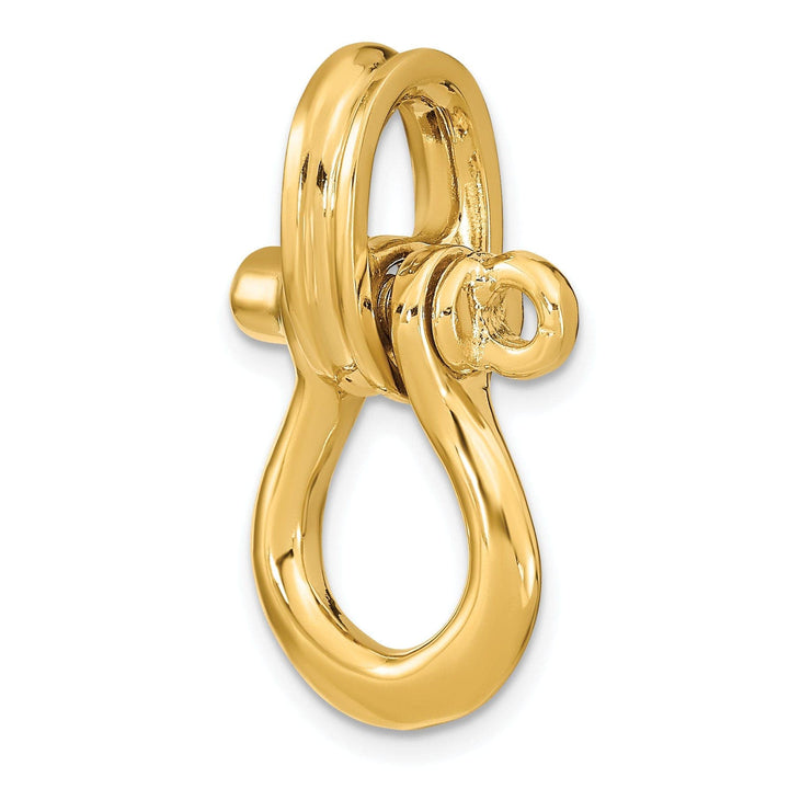Lovely Rita's Pendants & Charms 14K Yellow Gold Polished Finish 3-D Large Shipping Shackle With Pulley Bail Charm