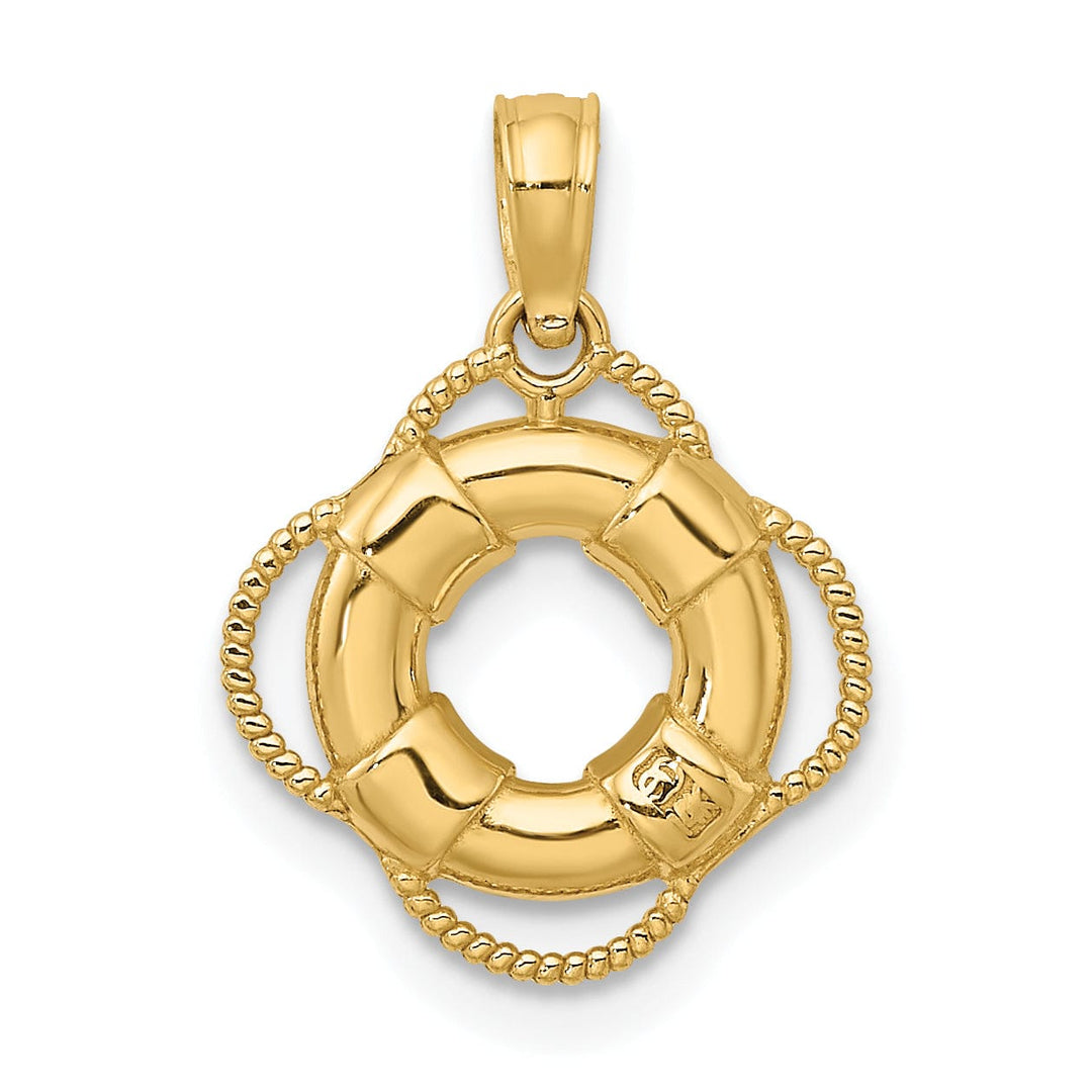 Lovely Rita's Pendants & Charms 14K Yellow Gold Polished Finish 3-D Lifesaver Float Charm Pendant