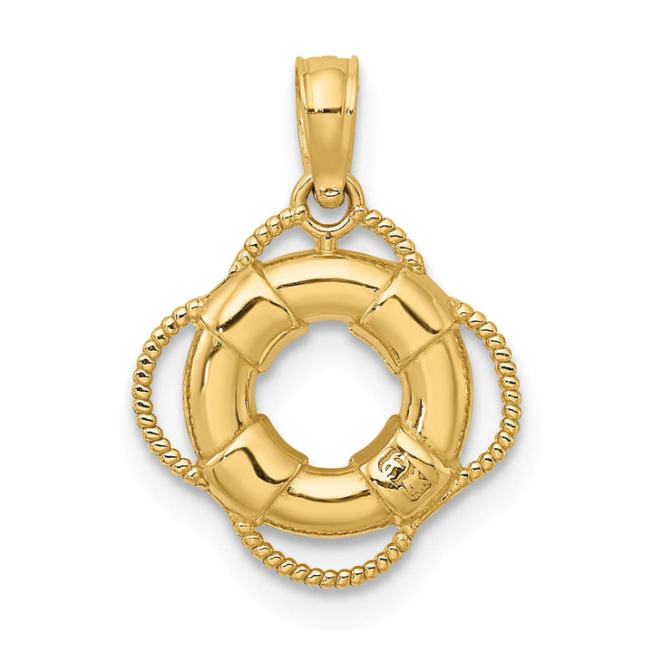 Lovely Rita's Pendants & Charms 14K Yellow Gold Polished Finish 3-D Lifesaver Float Charm Pendant