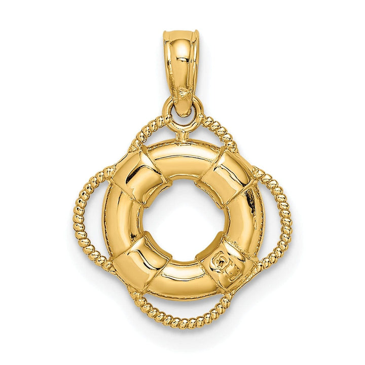 Lovely Rita's Pendants & Charms 14K Yellow Gold Polished Finish 3-D Lifesaver Float Charm Pendant
