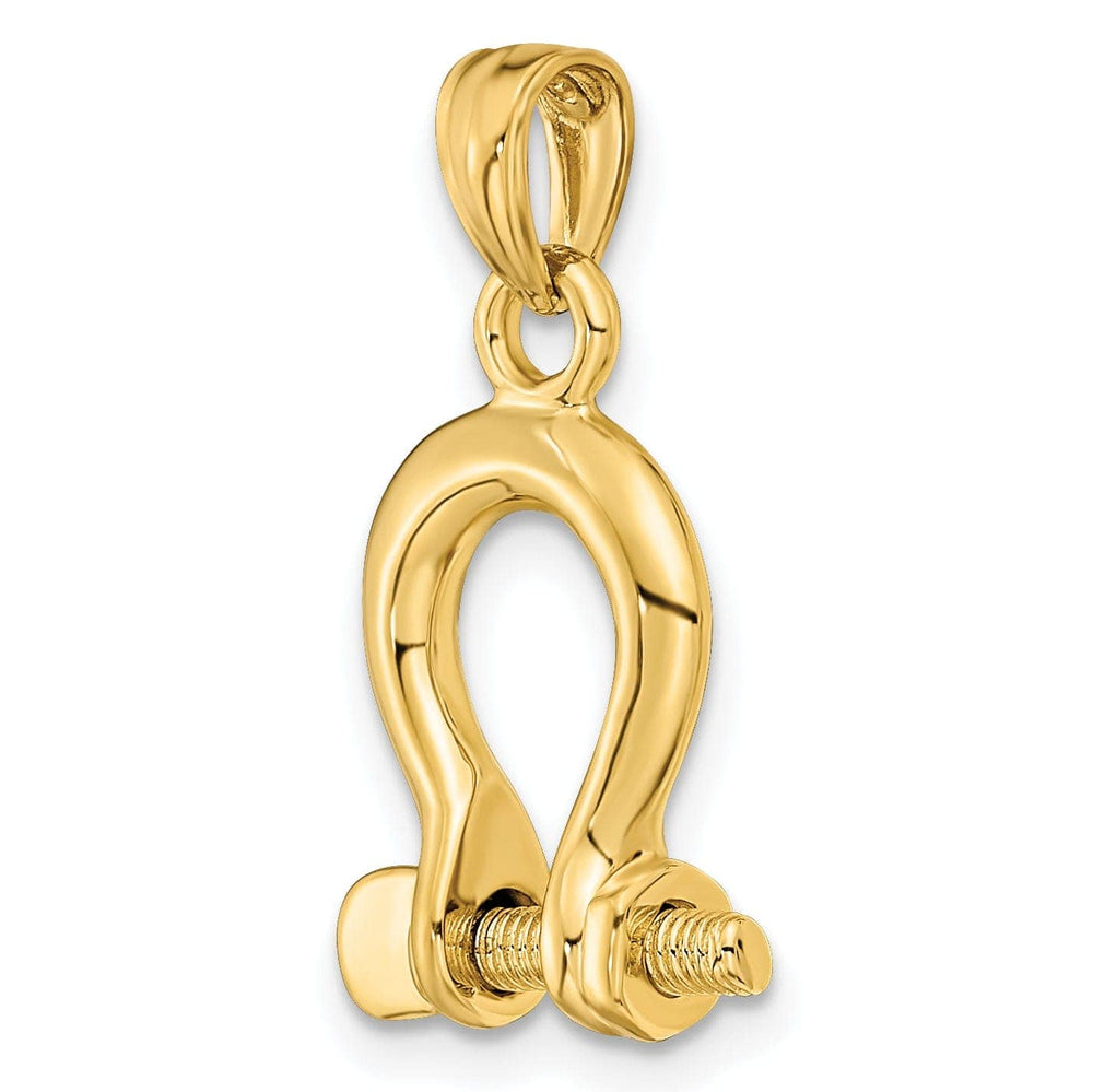 Lovely Rita's Pendants & Charms 14K Yellow Gold Polished Finish 3-D Medium Moveable Ship Shackle Charm