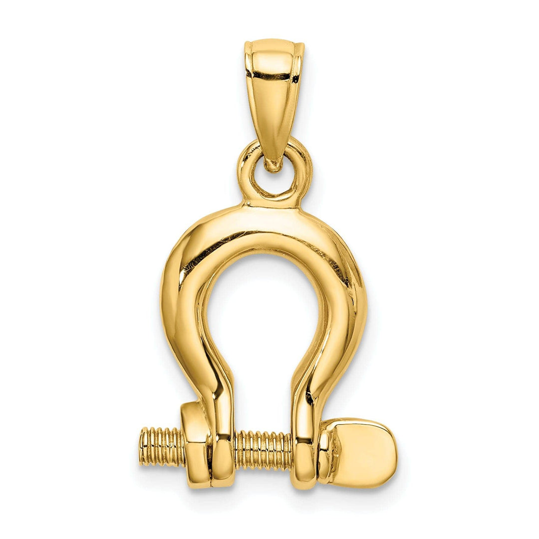 Lovely Rita's Pendants & Charms 14K Yellow Gold Polished Finish 3-D Medium Moveable Ship Shackle Charm