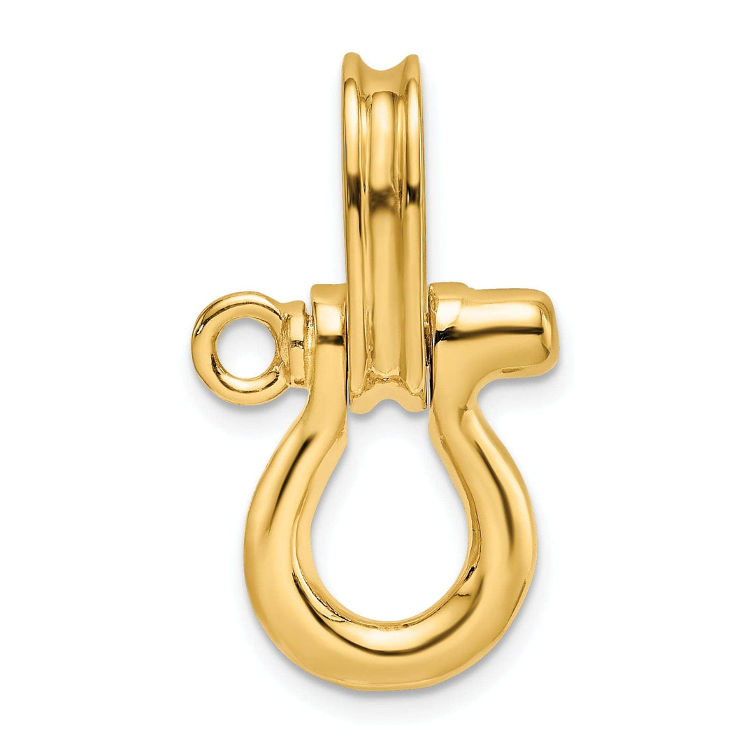 Lovely Rita's Pendants & Charms 14K Yellow Gold Polished Finish 3-D Medium Shipping Shackle With Pulley Bail Charm