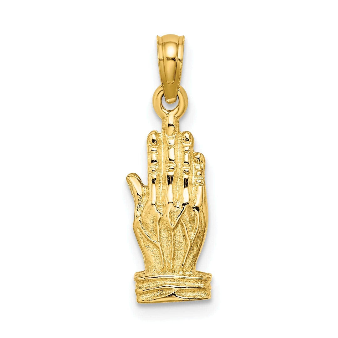 Lovely Rita's Pendants & Charms 14K Yellow Gold Polished Finish 3-D Praying Hands Charm Pendant