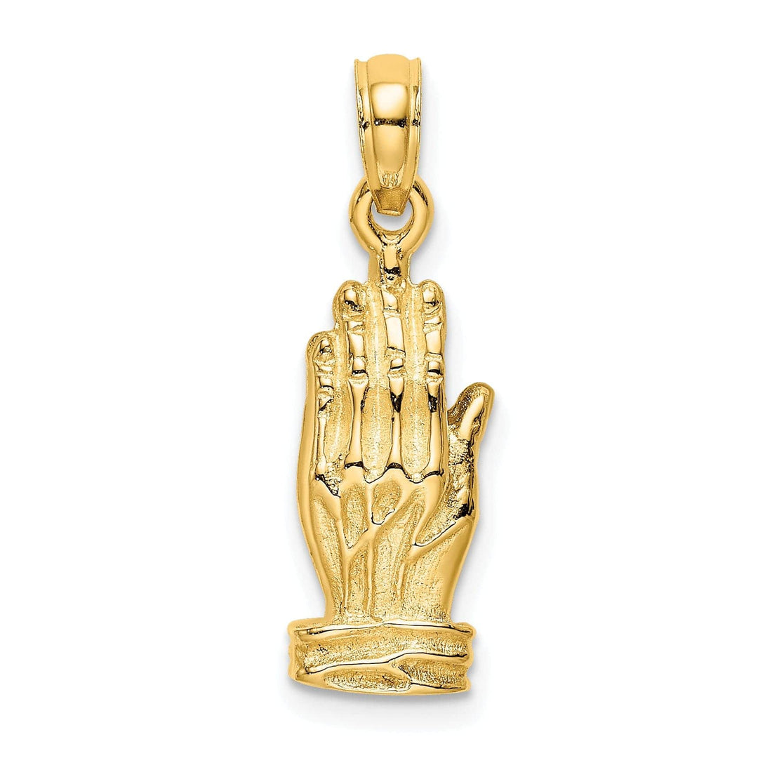Lovely Rita's Pendants & Charms 14K Yellow Gold Polished Finish 3-D Praying Hands Charm Pendant