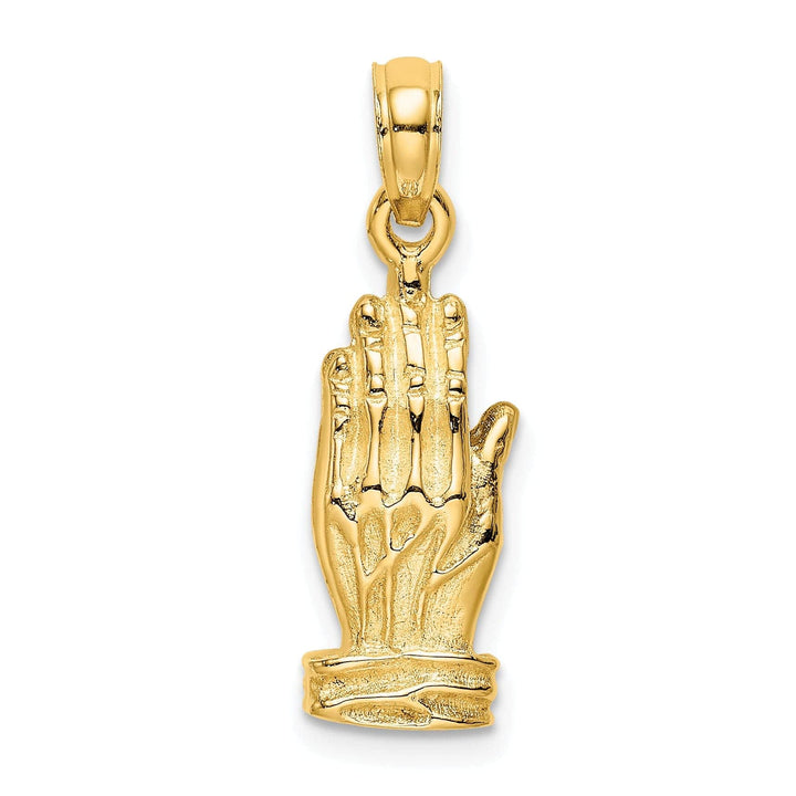 Lovely Rita's Pendants & Charms 14K Yellow Gold Polished Finish 3-D Praying Hands Charm Pendant