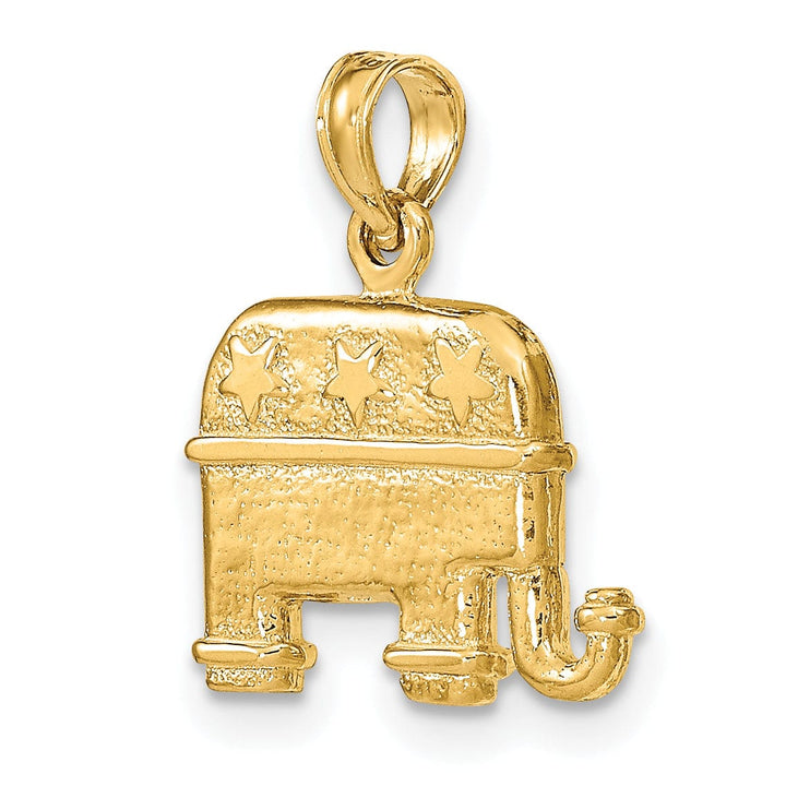 Lovely Rita's Pendants & Charms 14K Yellow Gold Polished Finish 3-D Republican Elephant Pendant