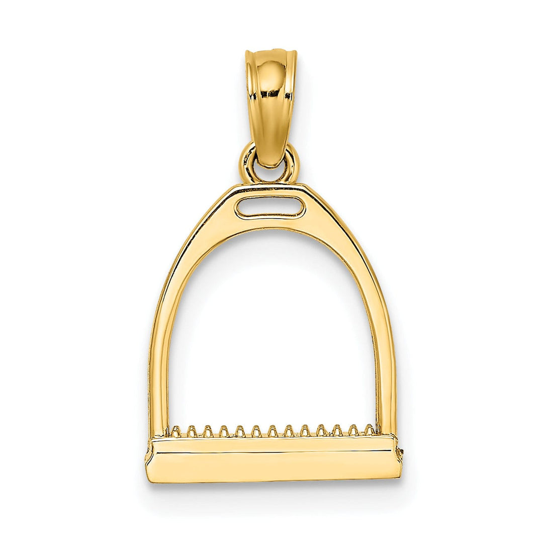 Lovely Rita's Pendants & Charms 14K Yellow Gold Polished Finish 3-D Small Horse Stirrup Pendant