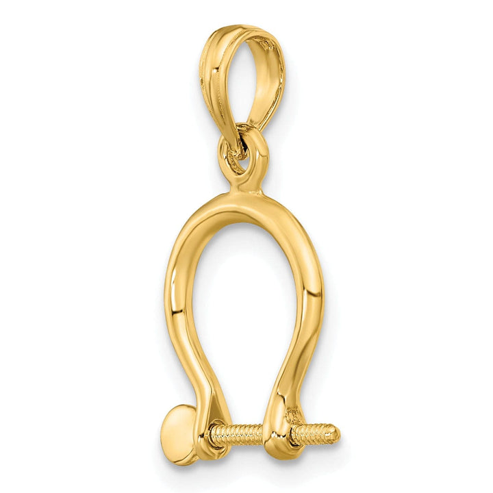 Lovely Rita's Pendants & Charms 14K Yellow Gold Polished Finish 3-D Small Ship Shackle Link Screw Charm