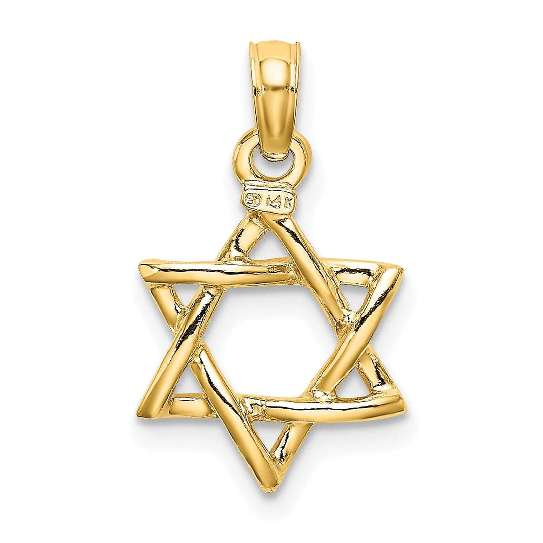Lovely Rita's Pendants & Charms 14k Yellow Gold Polished Finish 3-D Star of David Charm Pendant