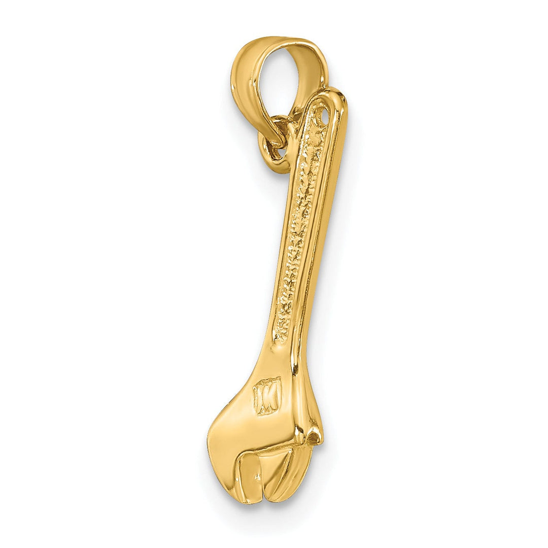 Lovely Rita's Pendants & Charms 14K Yellow Gold Polished Finish 3-Dimensional Adjustable Wrench Charm Pendant