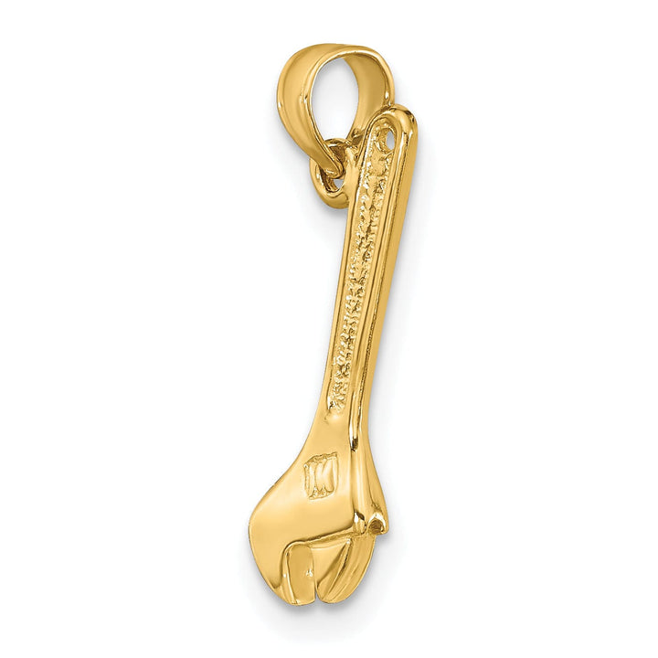 Lovely Rita's Pendants & Charms 14K Yellow Gold Polished Finish 3-Dimensional Adjustable Wrench Charm Pendant
