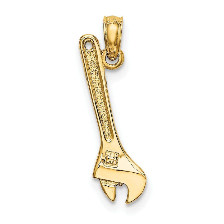 Lovely Rita's Pendants & Charms 14K Yellow Gold Polished Finish 3-Dimensional Adjustable Wrench Charm Pendant