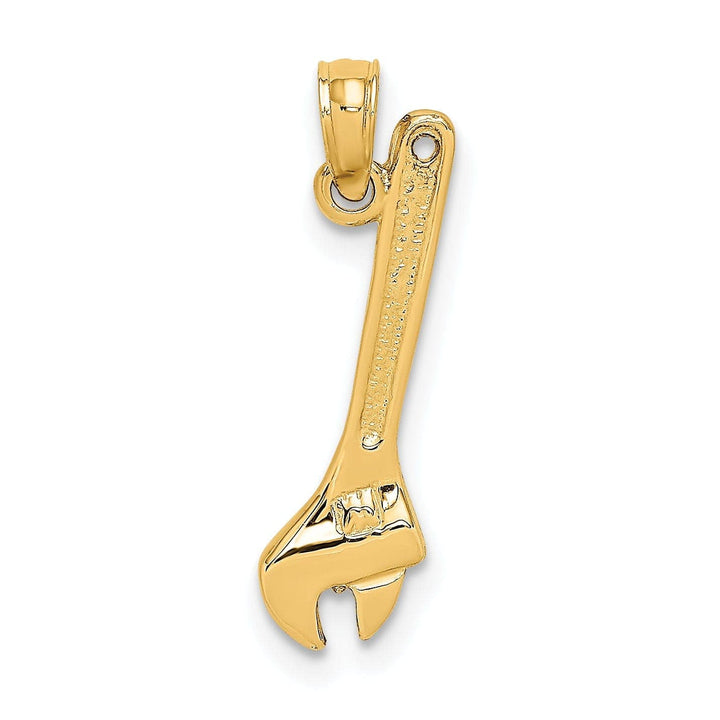 Lovely Rita's Pendants & Charms 14K Yellow Gold Polished Finish 3-Dimensional Adjustable Wrench Charm Pendant