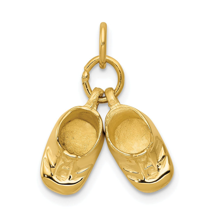 Lovely Rita's Pendants & Charms 14k Yellow Gold Polished Finish 3 Dimensional Baby Shoes Charm Pendant.