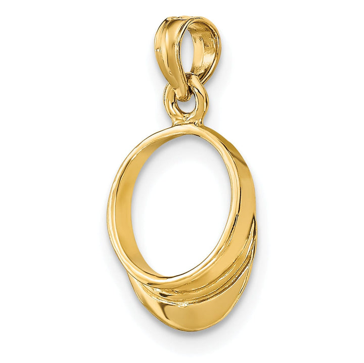 Lovely Rita's Pendants & Charms 14K Yellow Gold Polished Finish 3-Dimensional Beach Bum Sun Visor Charm Pendant