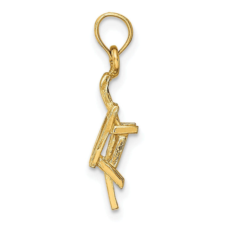 Lovely Rita's Pendants & Charms 14K Yellow Gold Polished Finish 3-Dimensional Beach Lounge Chair Charm Pendant