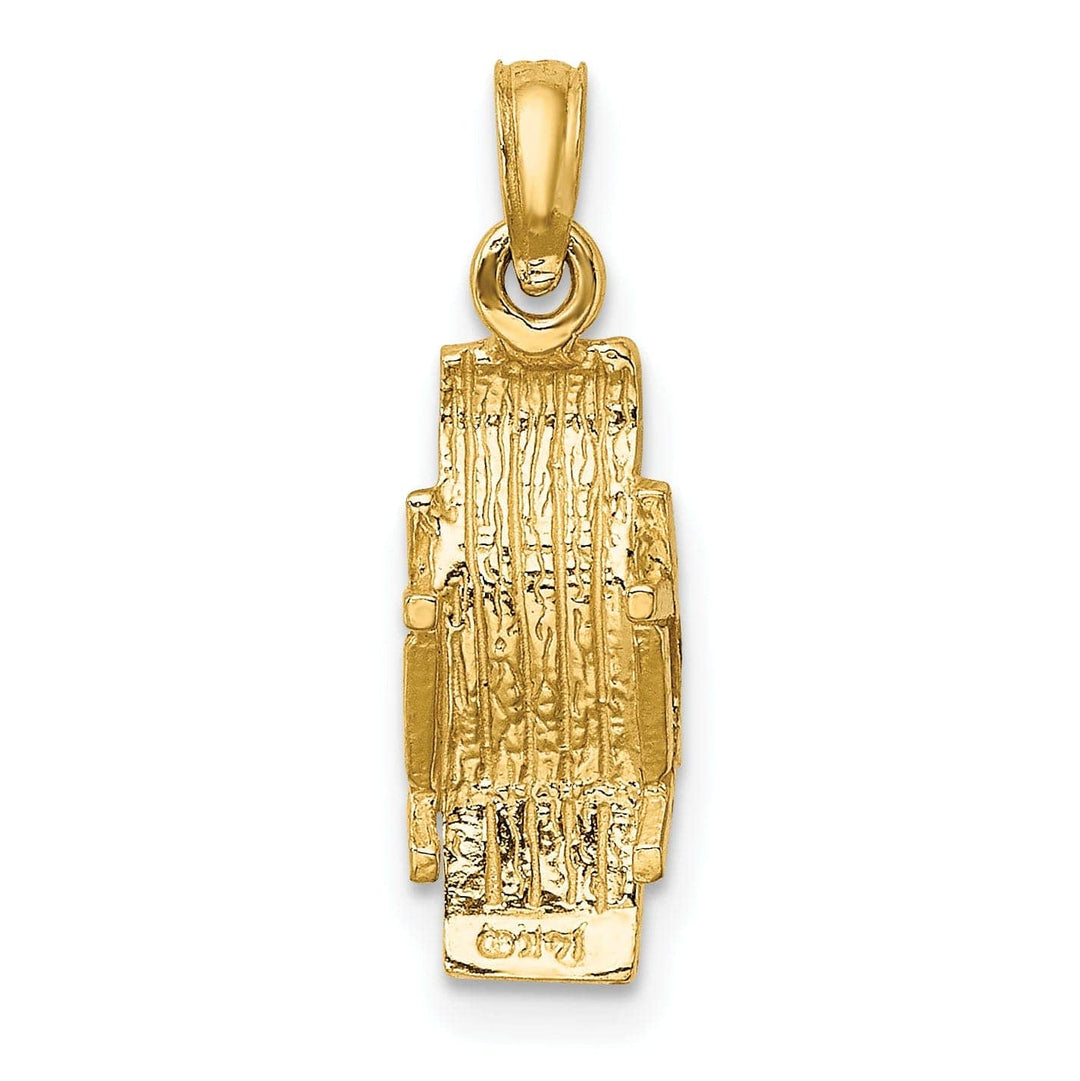 Lovely Rita's Pendants & Charms 14K Yellow Gold Polished Finish 3-Dimensional Beach Lounge Chair Charm Pendant