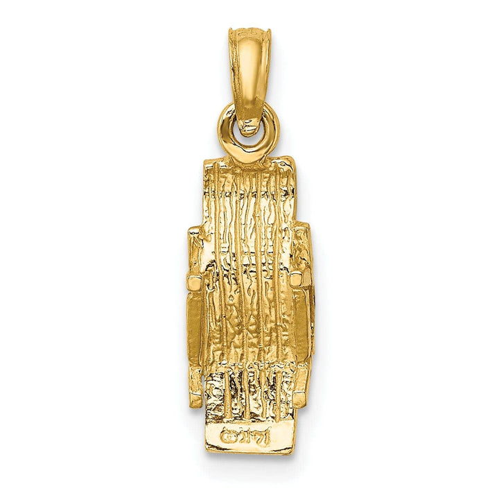 Lovely Rita's Pendants & Charms 14K Yellow Gold Polished Finish 3-Dimensional Beach Lounge Chair Charm Pendant