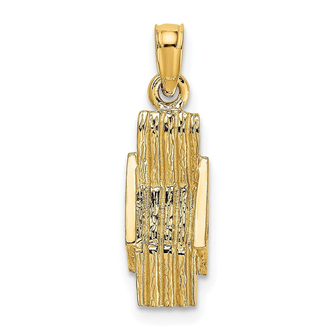 Lovely Rita's Pendants & Charms 14K Yellow Gold Polished Finish 3-Dimensional Beach Lounge Chair Charm Pendant