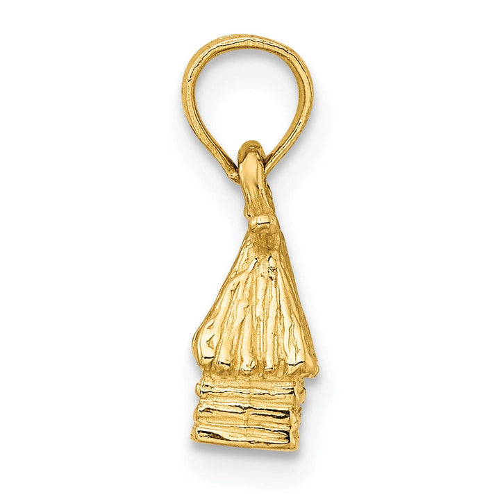 Lovely Rita's Pendants & Charms 14K Yellow Gold Polished Finish 3-Dimensional Bungalow Island Hut Charm Pendant