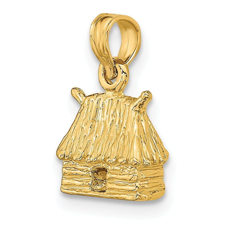 Lovely Rita's Pendants & Charms 14K Yellow Gold Polished Finish 3-Dimensional Bungalow Island Hut Charm Pendant