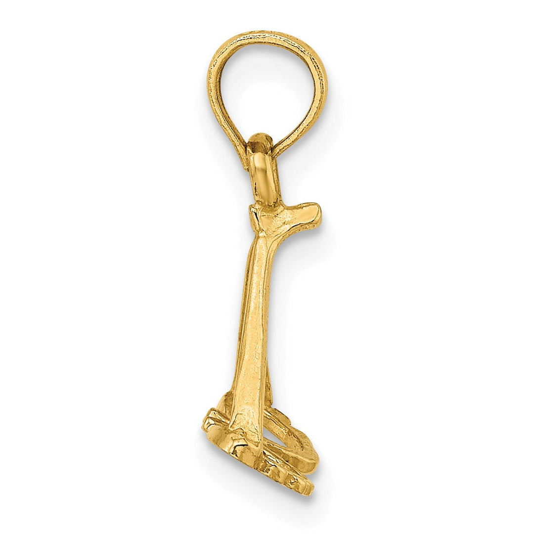 Lovely Rita's Pendants & Charms 14K Yellow Gold Polished Finish 3-Dimensional Butterfly Design Sunglasses Charm Pendant