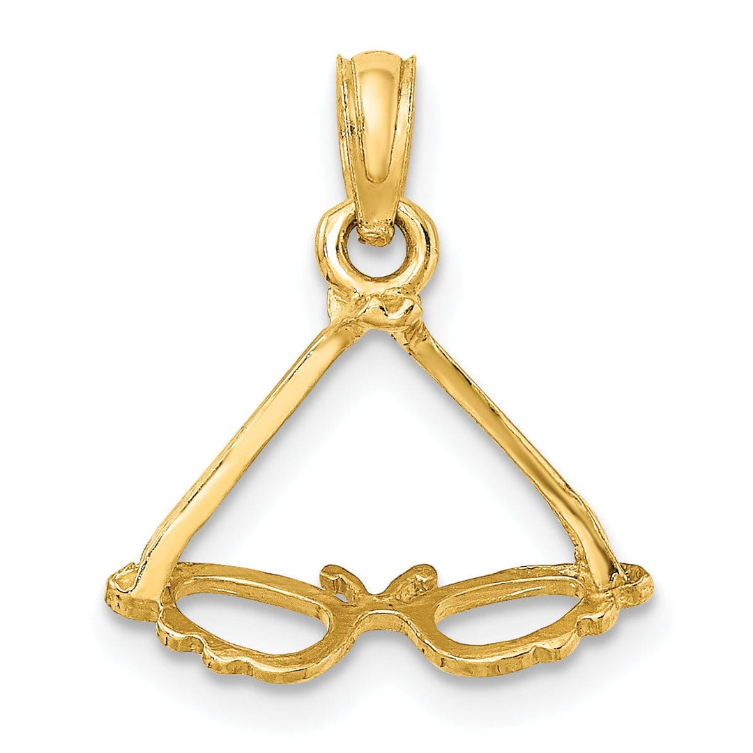 Lovely Rita's Pendants & Charms 14K Yellow Gold Polished Finish 3-Dimensional Butterfly Design Sunglasses Charm Pendant