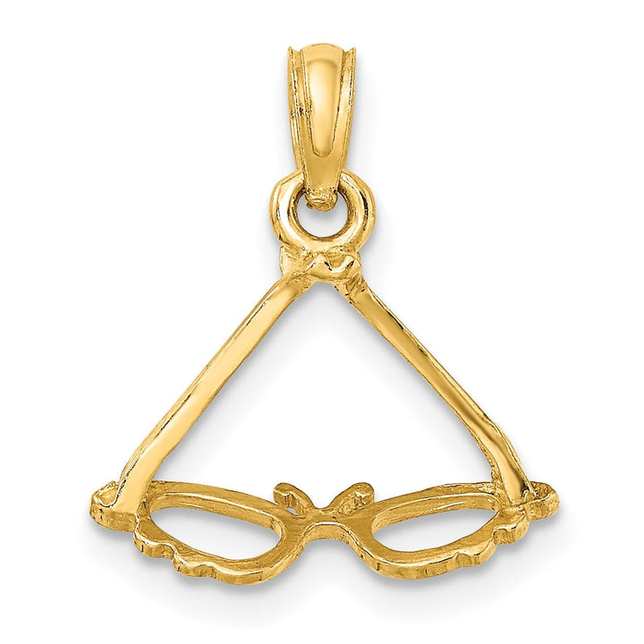 Lovely Rita's Pendants & Charms 14K Yellow Gold Polished Finish 3-Dimensional Butterfly Design Sunglasses Charm Pendant