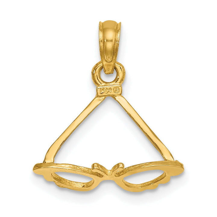 Lovely Rita's Pendants & Charms 14K Yellow Gold Polished Finish 3-Dimensional Butterfly Design Sunglasses Charm Pendant