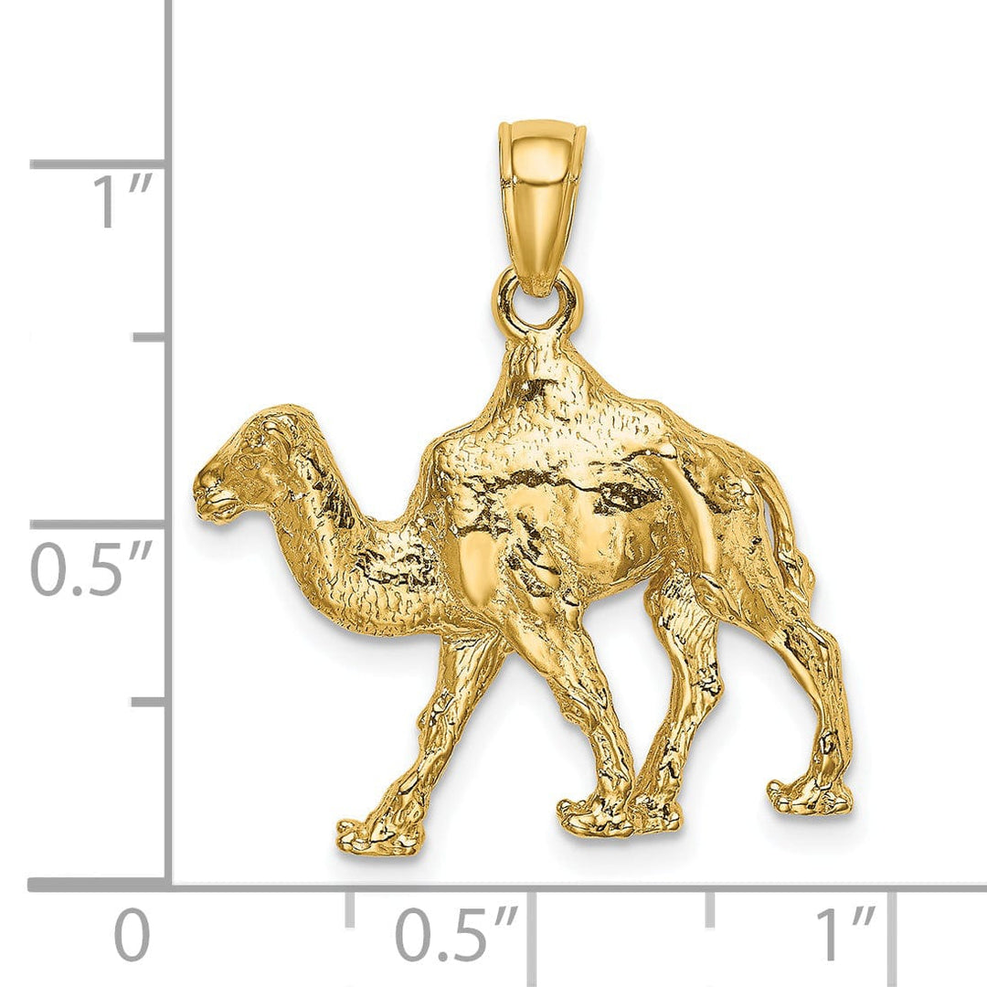 Lovely Rita's Pendants & Charms 14K Yellow Gold Polished Finish 3-Dimensional Camel Walking Design Charm Pendant