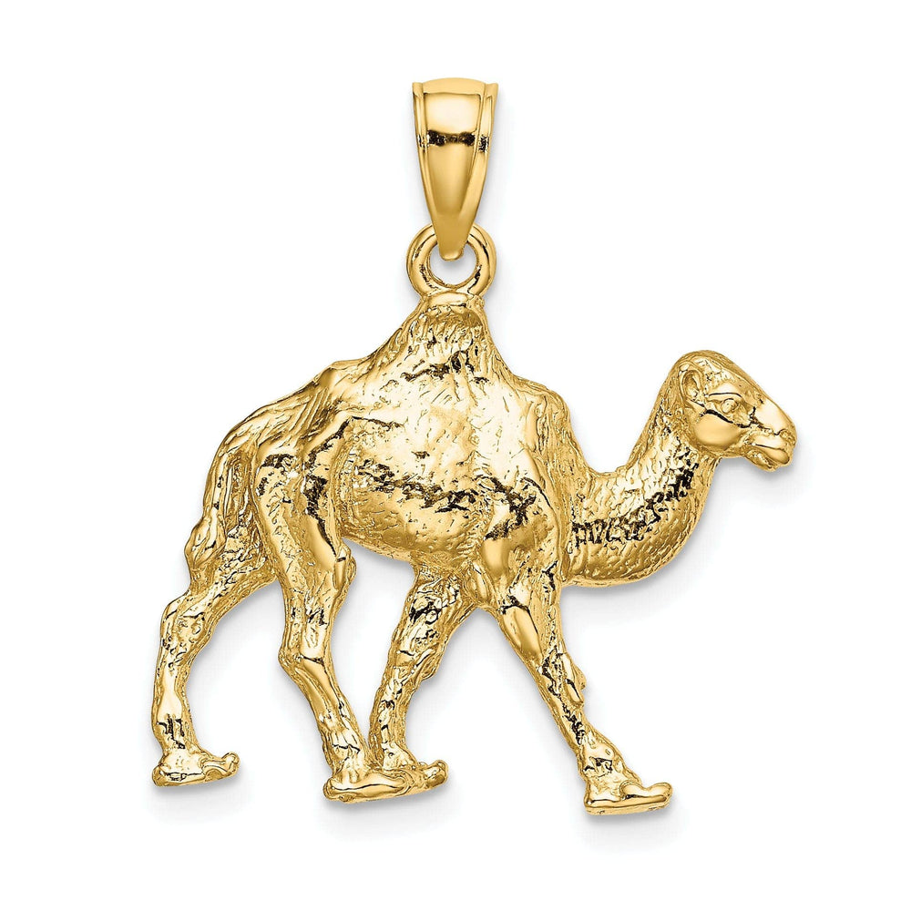 Lovely Rita's Pendants & Charms 14K Yellow Gold Polished Finish 3-Dimensional Camel Walking Design Charm Pendant