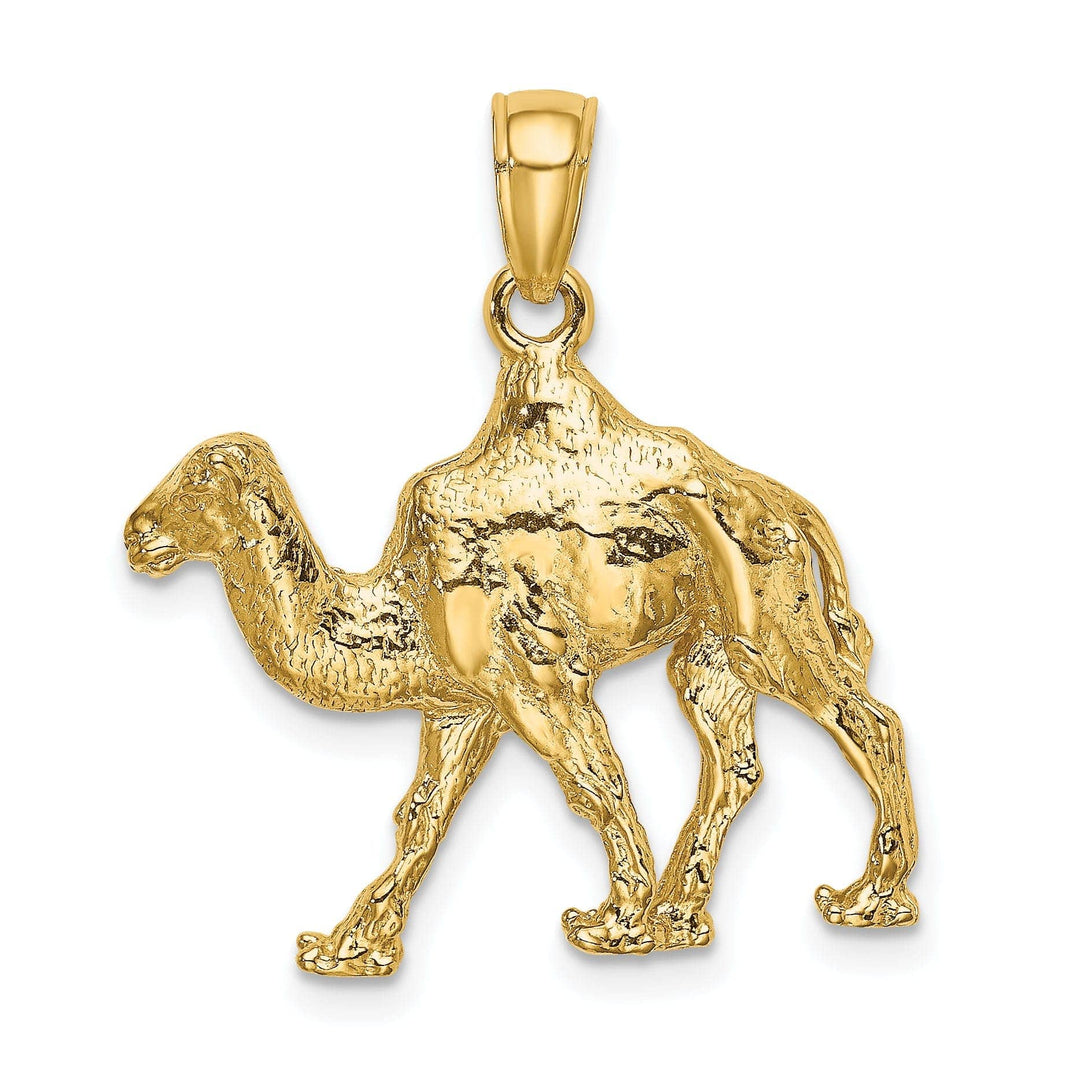 Lovely Rita's Pendants & Charms 14K Yellow Gold Polished Finish 3-Dimensional Camel Walking Design Charm Pendant