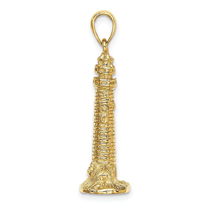 Lovely Rita's Pendants & Charms 14K Yellow Gold Polished Finish 3-Dimensional CAPE MAY Lighthouse Charm Pendant