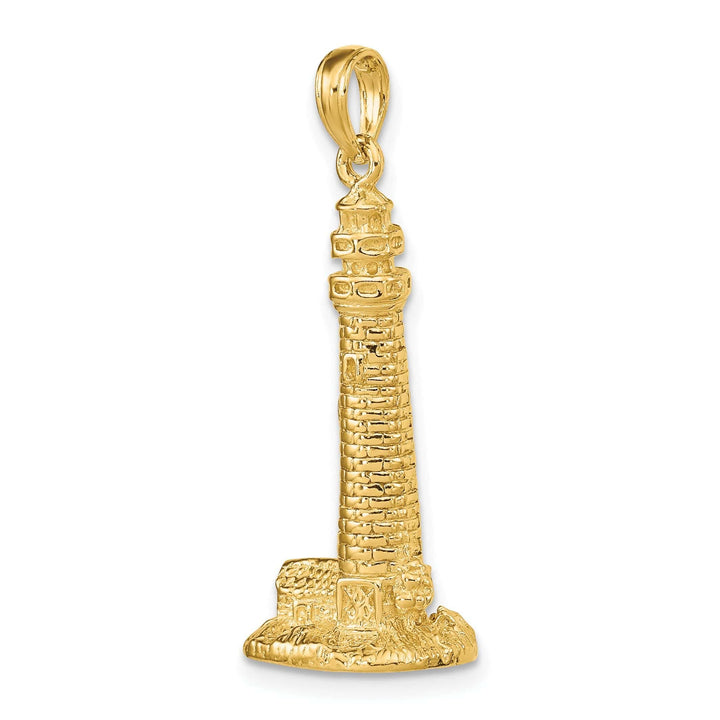 Lovely Rita's Pendants & Charms 14K Yellow Gold Polished Finish 3-Dimensional CAPE MAY Lighthouse Charm Pendant