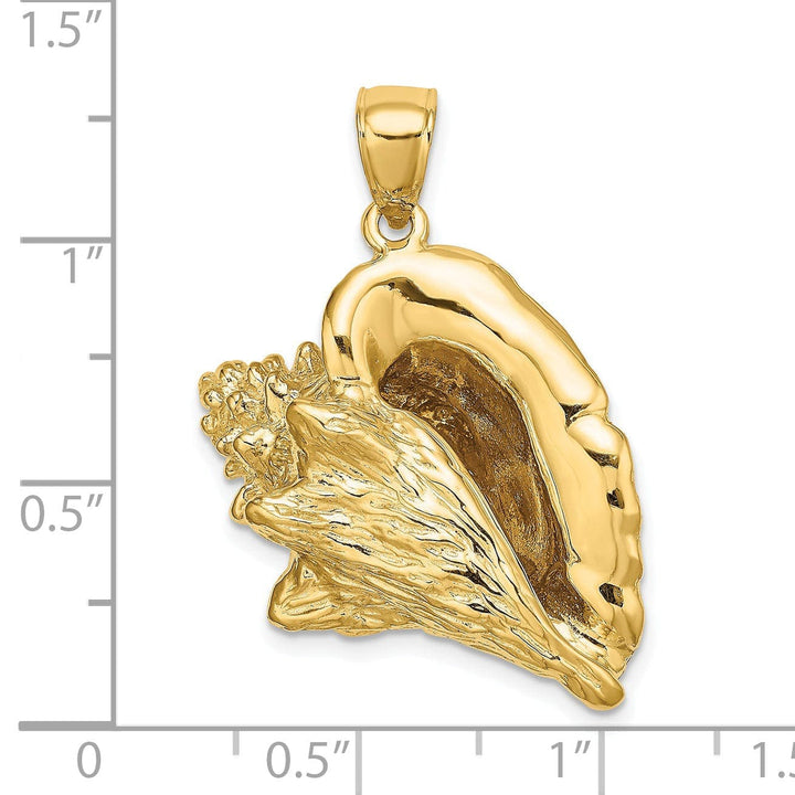 Lovely Rita's Pendants & Charms 14K Yellow Gold Polished Finish 3-Dimensional Conch Shell Charm Pendant
