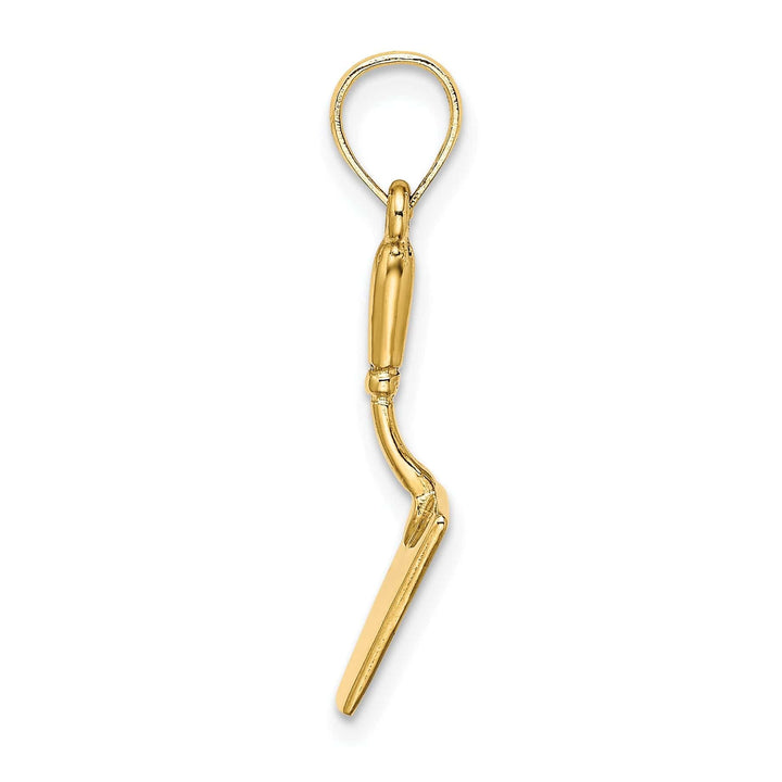 Lovely Rita's Pendants & Charms 14K Yellow Gold Polished Finish 3-Dimensional Concrete Spatula Hand Tool Charm Pendant