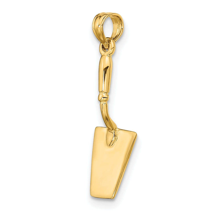 Lovely Rita's Pendants & Charms 14K Yellow Gold Polished Finish 3-Dimensional Concrete Spatula Hand Tool Charm Pendant