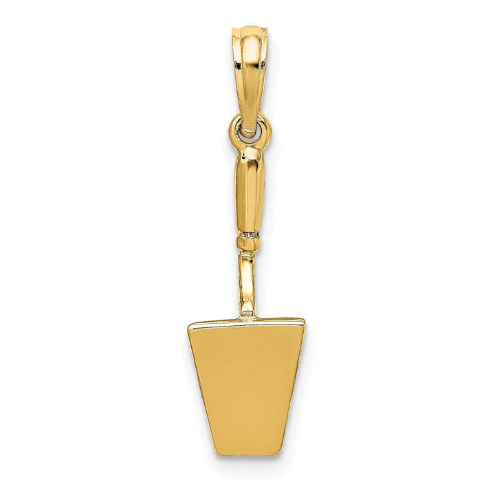 Lovely Rita's Pendants & Charms 14K Yellow Gold Polished Finish 3-Dimensional Concrete Spatula Hand Tool Charm Pendant